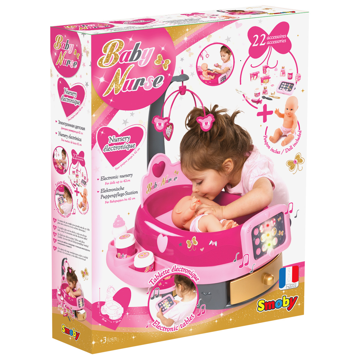 Smoby Baby Nurse Nursery, Pink : : Toys & Games